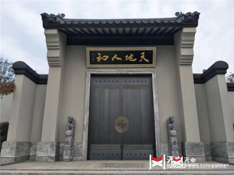 渭南自建房仿古銅門，客廳玻璃銅門